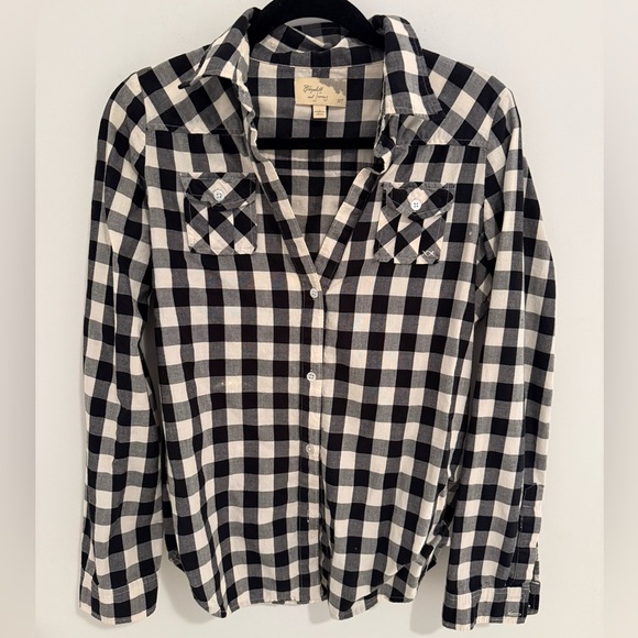 Elizabeth and James Tops - Elizabeth and James Black Plaid Shirt